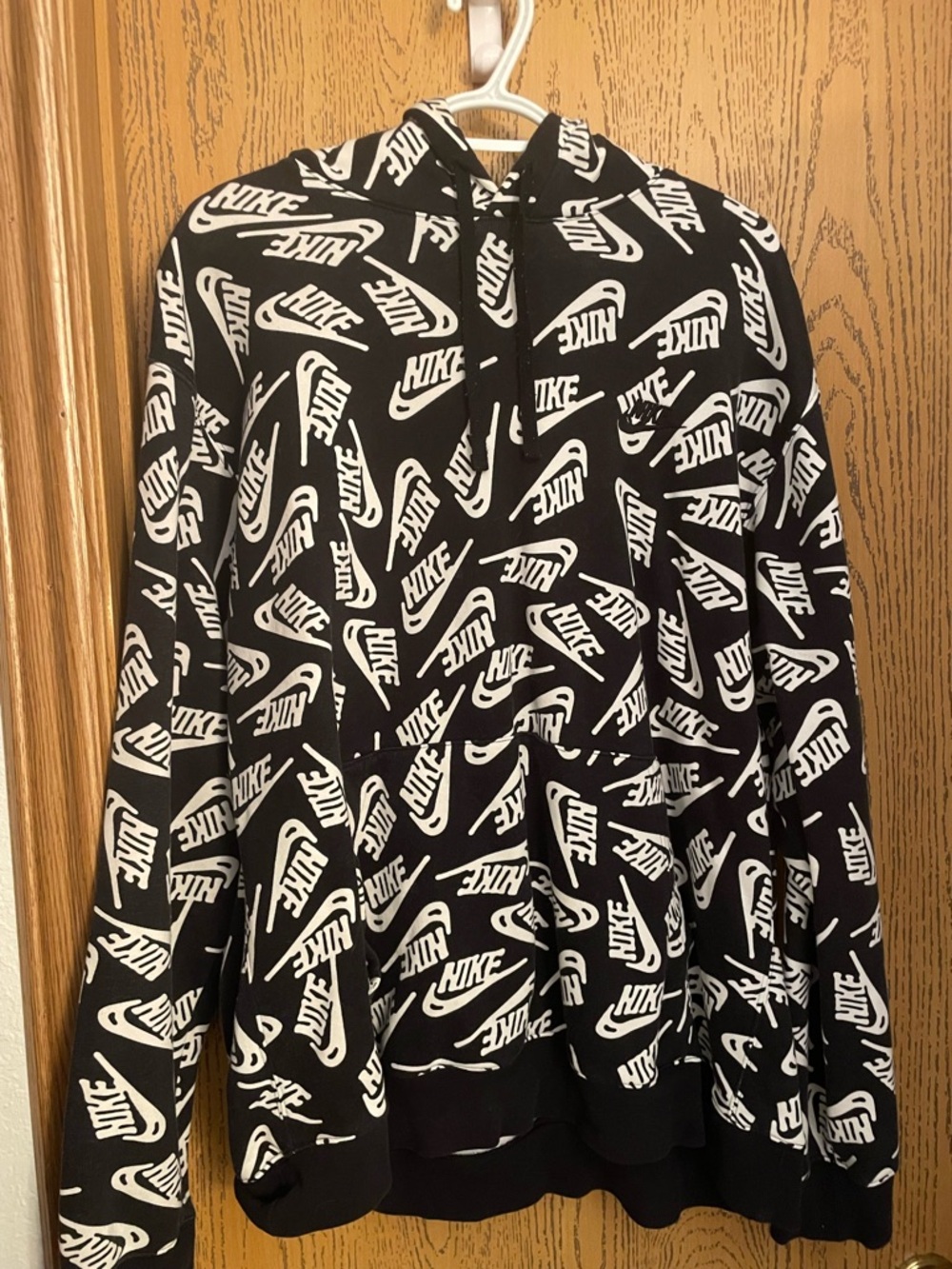 Nike All-Over Black & White Swoosh Hoodie